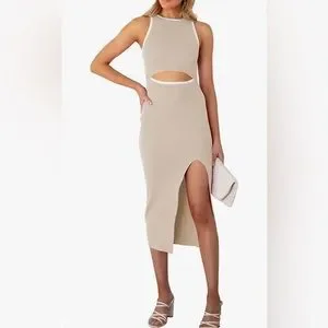 Amazon | Dresses | Womens Sleeveless Cut Out Side Slit Ribbed Knit Bodycon Tank Midi Dress | Poshmark Amazon | Dresses | Womens Sleeveless Cut Out Side Slit Ribbed Knit Bodycon Tank Midi Dress | Poshmark